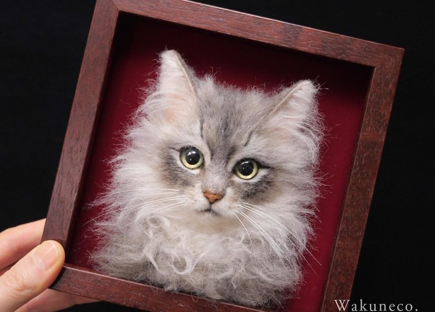 Une Artiste Japonaise Cree Des Portraits De Chats Realistes En 3d Avec De La Laine Feutree Et Le Resultat Est Juste Trop Parfait Ipnoze