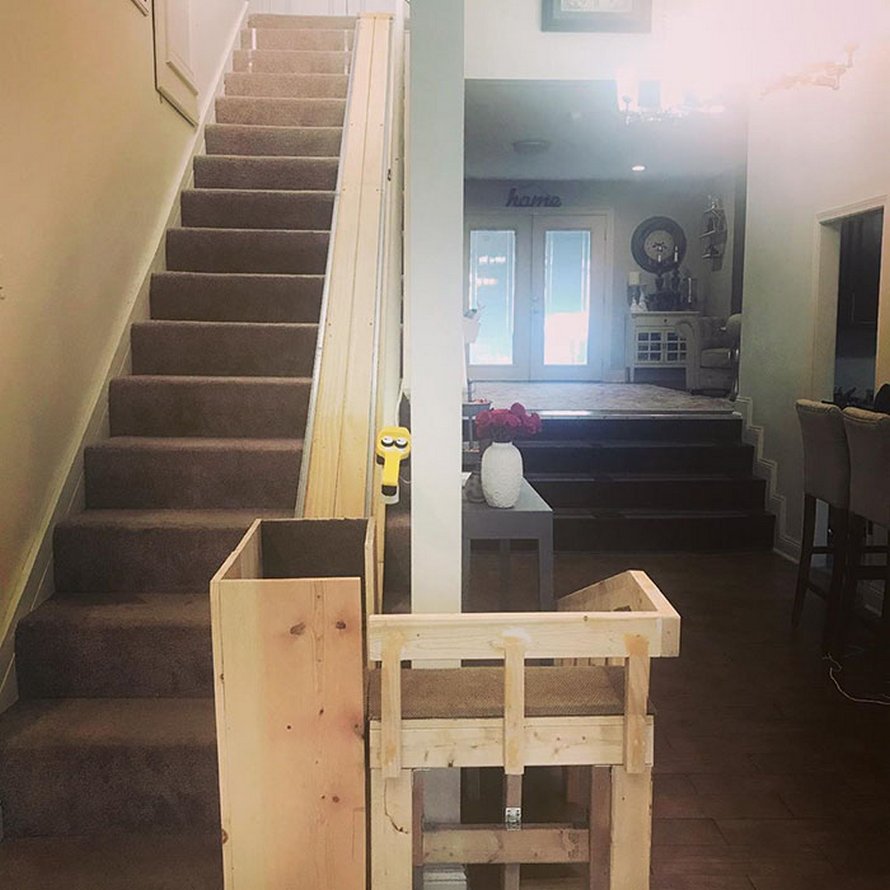 Une propriétaire de chiens construit un monte-escalier pour ses